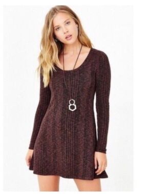BDG Camp Purple Knit Swing Dress